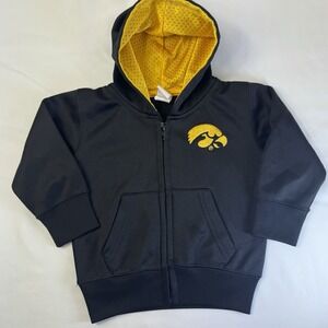 Iowa Hawkeyes Full Zip Hoodie Baby Infant Jacket Black 12 Month Gold Mesh Hood